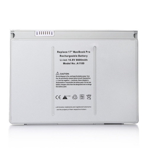 A1189 6600mah Batería Para Apple Macbook Pro 17  A1212 A1151