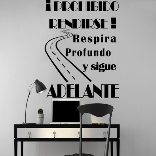 Vinilo Decorativo: Frases Vinilos Prohibido Rendirse 30x20