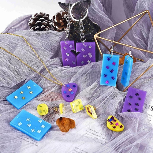 Imagen 6 de 10 de Molde Silicona Epoxi Resina Dijes Bisuteria Kawaii