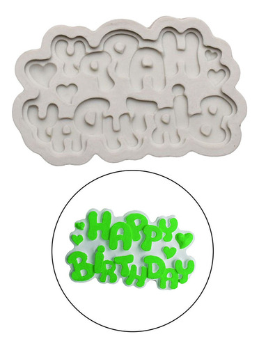 1 Pieza De Silicona Molde Feliz Cumpleaños Fondant Caramelo