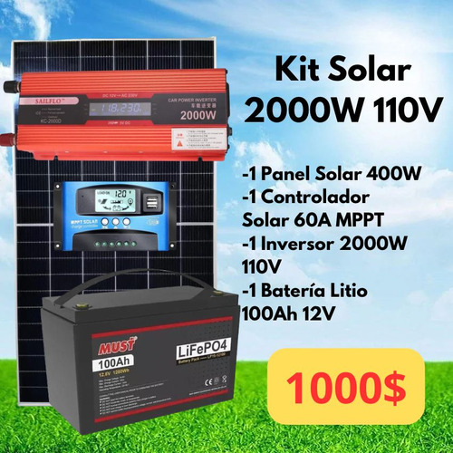 Kit Solar 2000w 110v Litio Tienda Física