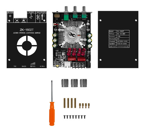 Módulo Amplificador De Potencia Digital Zk-1602t 2x160w Tda7