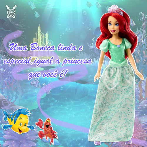 Boneca Disney Princesa Ariel Vestido Cintilante Mattel
