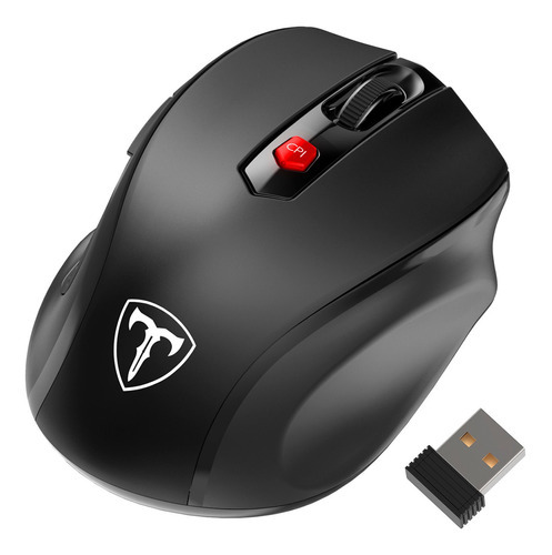 Mouse Ratón Inalámbrico 6 Botones Ergonómico Victsing Color Negro