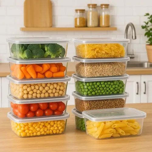 Kit 10 Potes 500ml Bpa Free Freezer Microondas Reutilizável