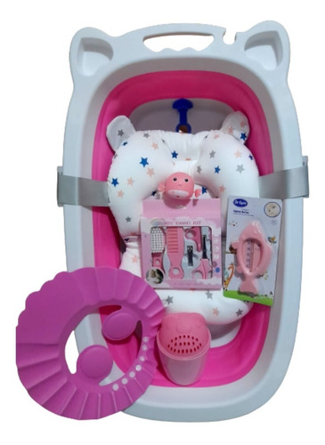 Bañera Plegable Para Bebé Con Cojin Hamaca Y Accesorios