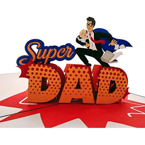 Super Dad 3d Pop Up Tarjeta De Felicitación - Feliz Dã...