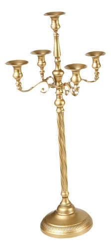 Castiçal Com Candelabro De 5 Ramos Para Dourado 23x63cm