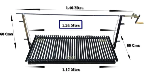 Imagen 1 de 8 de Herraje Emparrillado Para Parrilla Enlozado 1.24 X 0.60 Ref