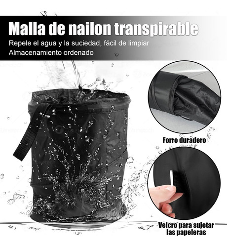 Bote Basura Con Tapa De Bolsa, 2 Pcs De Bote Basura Plegable