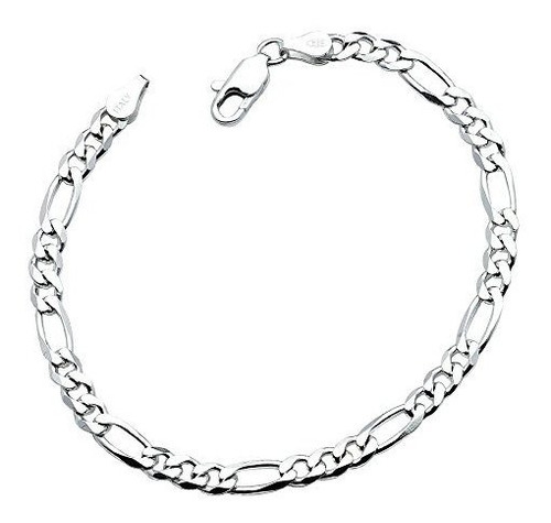 Pulsera De Plata 925 Flat Figaro - Italia