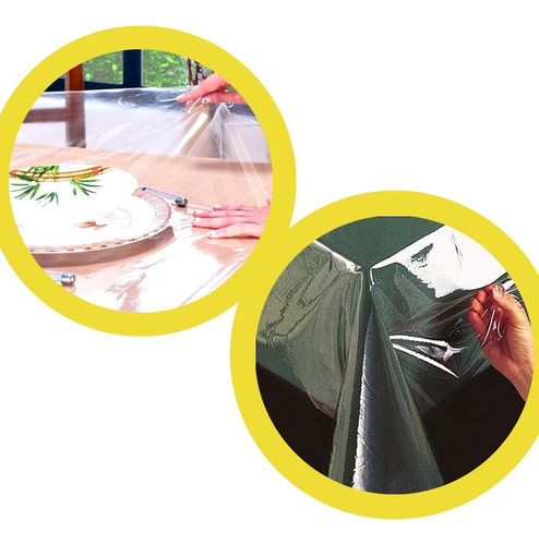 Imagem 2 de 4 de Toalha Para Mesa - Plastico Transparente Pvc Quadrada Peq