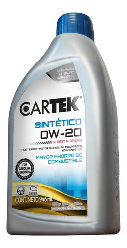 Aceite Sintético Para Motor A Gasolina 0W-20 946ml