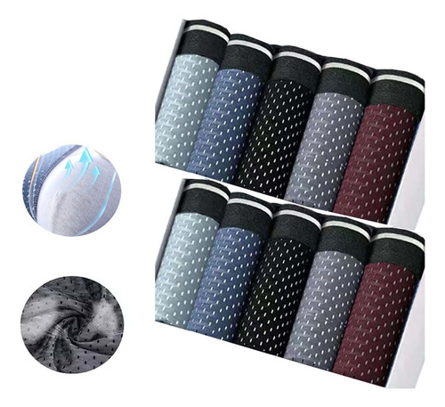 . Kit De 10 Calzoncillos Bóxer De Algodón Sin Costuras Al