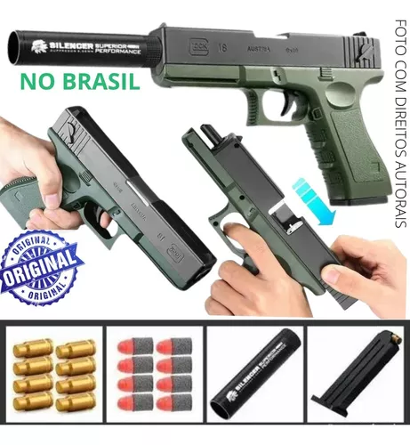 Arminha Pistola Brinquedo Revolver Automática Metralhadora