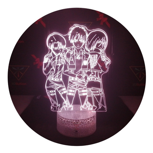 Lampara Levi Eren Mikasa Shingeki Base A.+ C. Remoto + Pilas