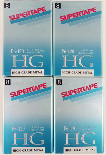 4 Cassette 8mm Grabar Video Cinta Magnética Virgen Kct (Usado)