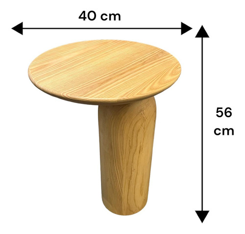 Mesa Lateral Redonda Moderna Minimalista De Madera Solida.