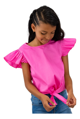 Blusa Niña Manga Bolero Rosada