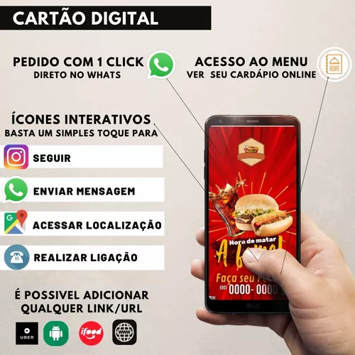 Cardápio Digital para Hamburgueria Editável em PowerPoint - M02