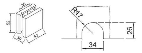 Clip Conector Pared Vidrio