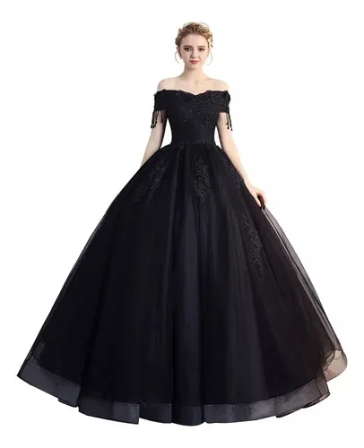 Vestidos de 15 color negro y blanco sale