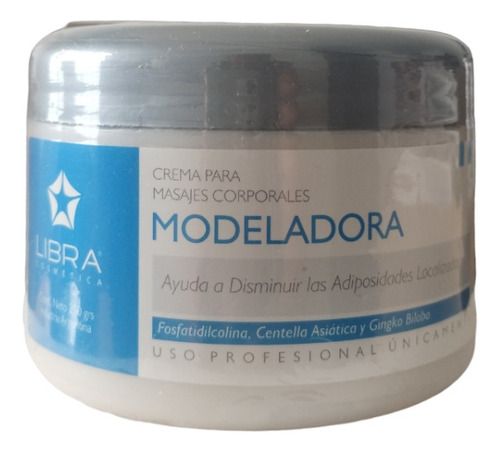 6 Crema Modeladora Para Masajes 250gr. - Libra Cosmetica Fragancia Suave