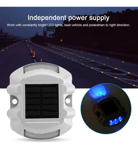 V Luces Solares De Carretera 2 Piezas 6 Led Stud Ground