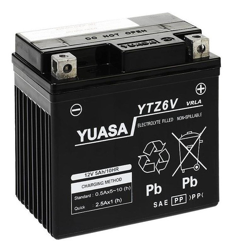 Imagen 1 de 8 de Bateria Yuasa Ytz6 V = Ytx5l Bs Gel Honda Cg New Titan 150 Y