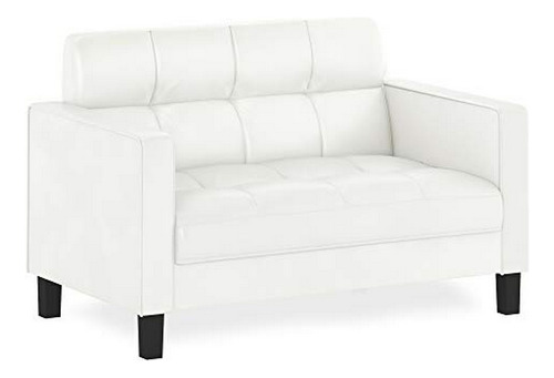 Sofá Loveseat Contemporáneo De Cuero Falso - 60 Carácteres  