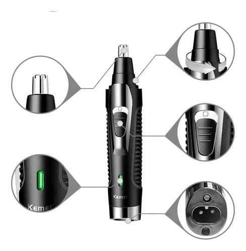 Máquina 2 Em 1 Ideal Para Remoção De Pelos De Nariz E Salão