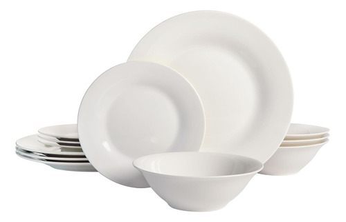 Set Platos Vajilla Porcelana 12 Piezas 23.75 Cm Redo 9372339