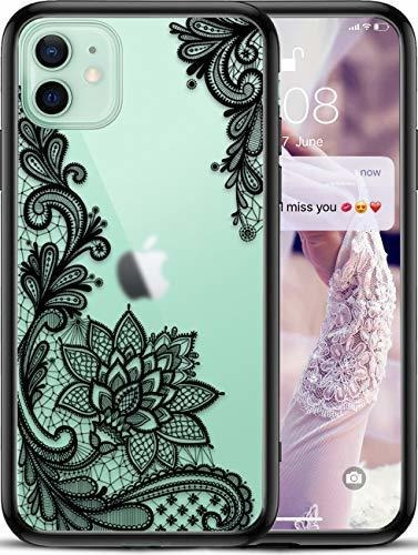 Estuche Para iPhone Niña Dama Diseño Flor Negra Delgada 11 Y