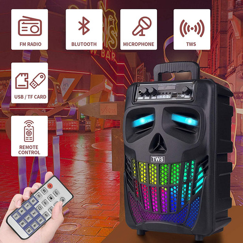 Altavoz Bluetooth Aesackir B-s08 Portátil Con Subwoofer De 1
