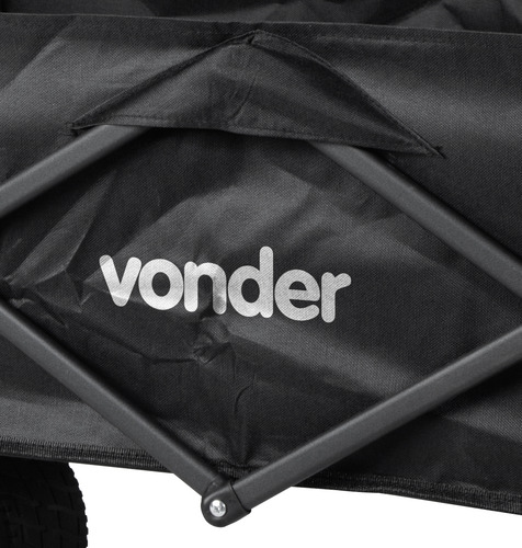 Carrinho Para Carga Ferramentas 75kg Vonder Com Rodas Cor Preto