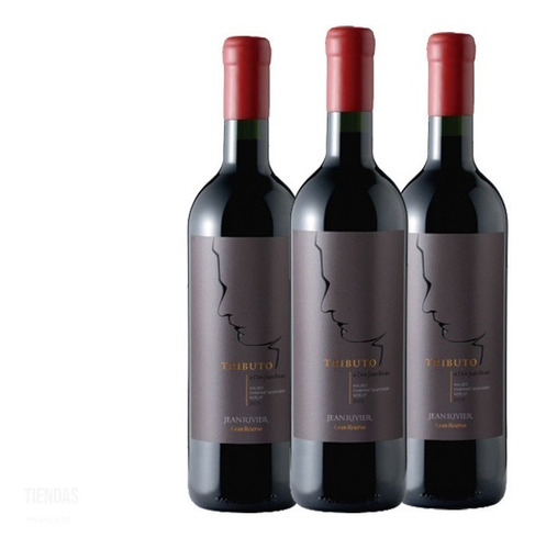 Vino Jean Rivier  Tributo Blend Tinto Alta Gama X3