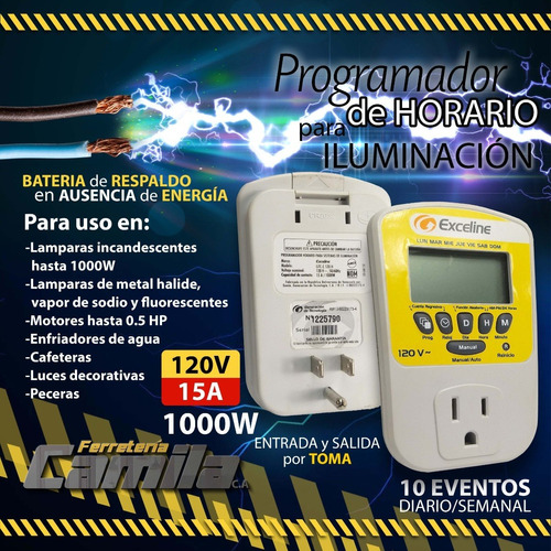 Reloj Exceline Programable Diario-semanal Hogar 120v / 00052