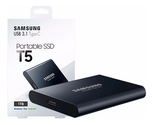 Hd Ssd Externo 1tb Samsung T5 Usb 3.0 E 3.1 - Mu-pa1t0b/am