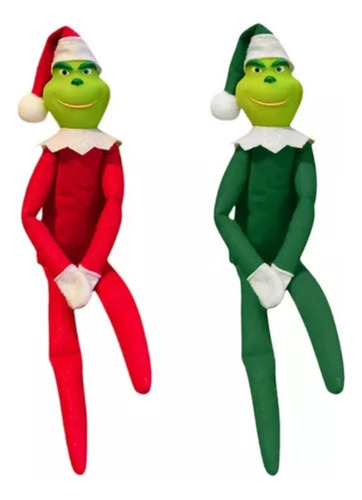 A Cb 2pcs Muñecos De Látex Del Grinch Decoración Navideña