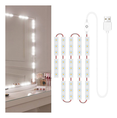 Cadena De Lámparas Para Baño, Tocador, 42 Led, Tira De Espej