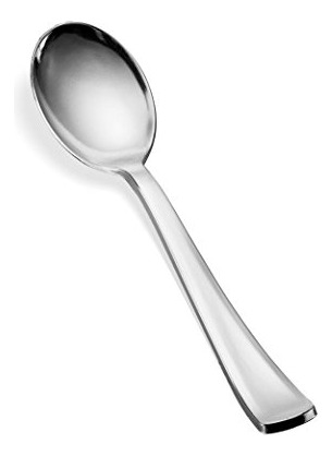 Juego De 600 Cubiertos Desechables De Plástico Plateado