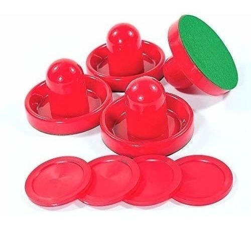 Limon Hogar Rojo Air Hockey Empujadores Juego De 4 Y 4 Unida