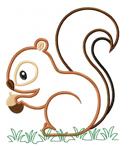 Matriz Para Bordados Maquina Animal Bosque Ardilla Niño 1085