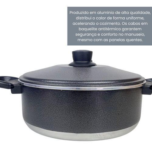 Conjunto De Panelas De Alumínio 3 Peças Craquelada Exclusiva