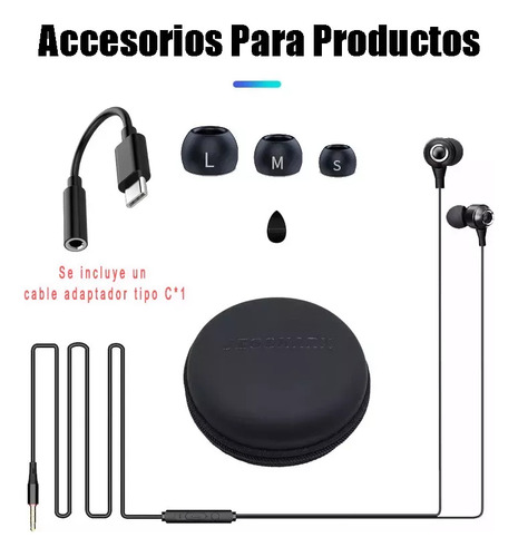 Audífonos In-ear Gamer Alámbricos Mic Con Adaptador Tipoc