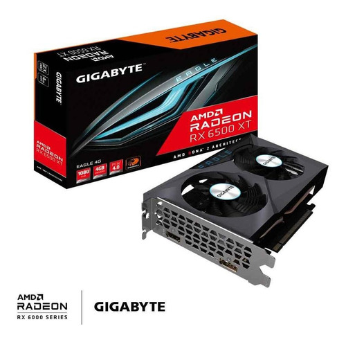 Placa De Vídeo Gigabyte Rx 6500 Xt 4gb Gddr6 Fsr Ray Tracing