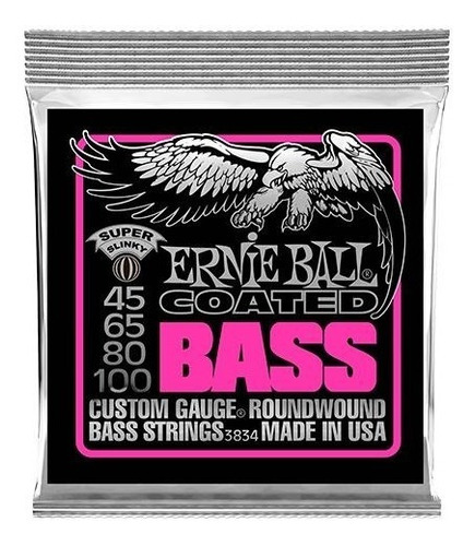 Imagen 1 de 1 de Ernie Ball 3834 Cuerdas Bajo Electrico Super Slinky 45-100