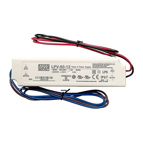 Controlador Led Mw Lpv6012 Exteriores Prueba De Agua, F...