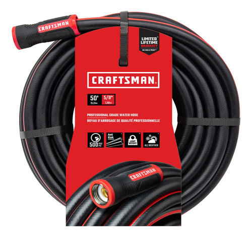 Manguera De Jardín Negra Profesional Resistente 15 Metros 16 Negro
