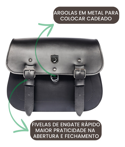 Bolsa Alforge Lateral Moto Custom 18l + Afastador Meteor 350